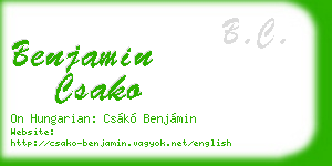 benjamin csako business card