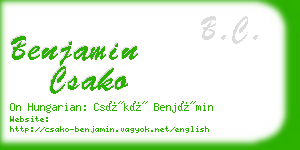 benjamin csako business card